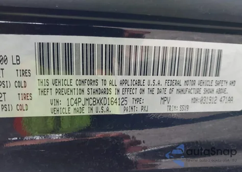 2019 Jeep Cherokee Latitude 4X4 z USA, uszkodzony, nr VIN 1C4PJMCBXKD164125